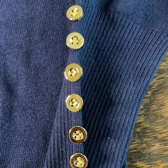 Women’s Navy Sweater with Gold Button Detail (0021) - Picture 2 of 4